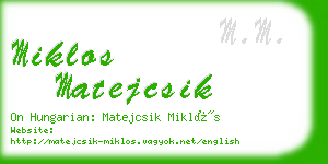 miklos matejcsik business card